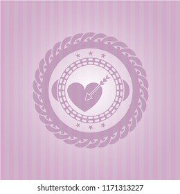 love icon inside pink icon or emblem