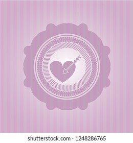love icon inside pink emblem. Vintage.