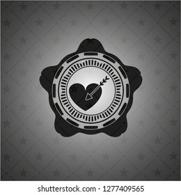 love icon inside realistic dark emblem