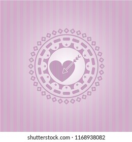 love icon inside realistic pink emblem