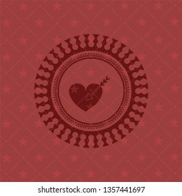 love icon inside red emblem. Vintage.