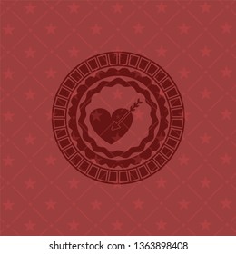 love icon inside red emblem. Vintage.