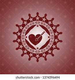 love icon inside red emblem