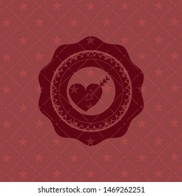 love icon inside retro red emblem