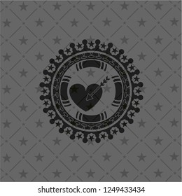 love icon inside retro style black emblem