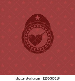 love icon inside retro style red emblem
