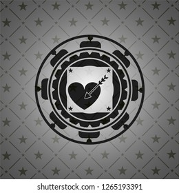 love icon inside retro style black emblem
