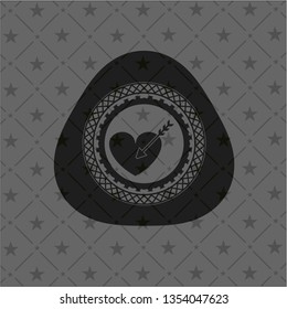 love icon inside retro style black emblem