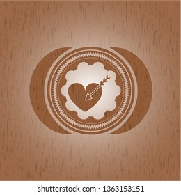 love icon inside retro style wood emblem