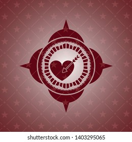 love icon inside retro style red emblem