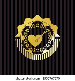 love icon inside shiny badge