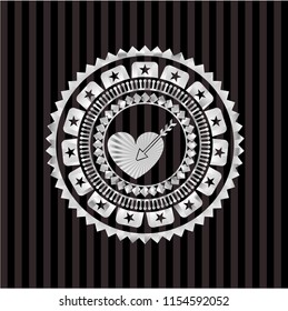 love icon inside silver emblem