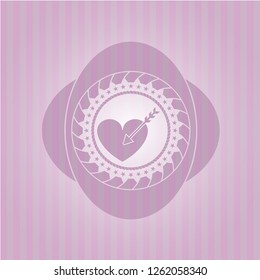 love icon inside vintage pink emblem