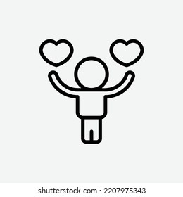  love icon, isolated NGO outline icon in light grey background, perfect for website, blog, logo, graphic design, social media, UI, mobile app