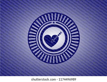 love icon with jean texture