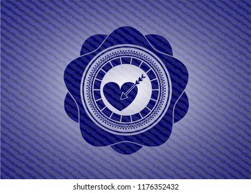love icon with jean texture