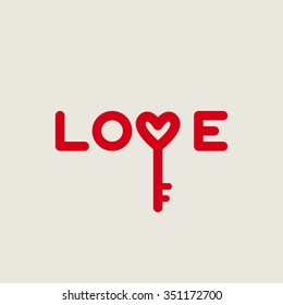 Love Icon Key Word Logo Isolated