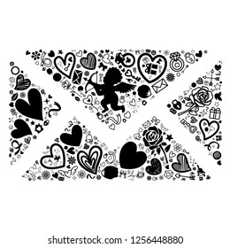love icon in the letter shape , vector file for EPS10