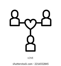 love icon. Line Art Style Design Isolated On White Background