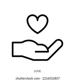 love icon. Line Art Style Design Isolated On White Background