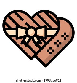 Love icon line color vector illustration