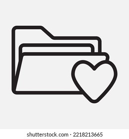 Love icon in line style about folders, use for website mobile app presentation