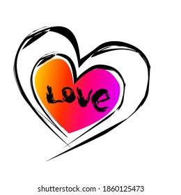 Love icon Line u with gradient color