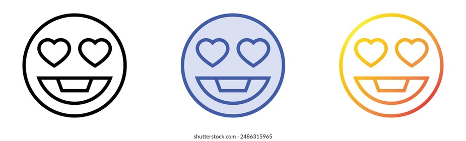 in love icon. Linear, Blue Fill and Gradient Style Design Isolated On White Background