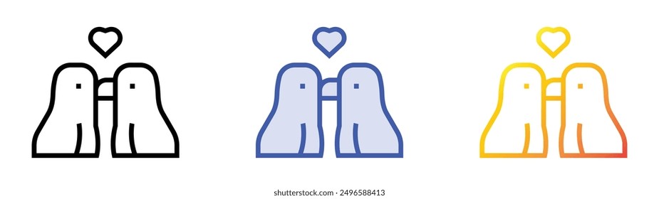 love icon. Linear, Blue Fill and Gradient Style Design Isolated On White Background