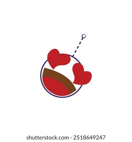 Elemento de design de logotipo de ícone de amor. Amo design de emoticon. Símbolo de ícone de amor. Elementos de design de emoticon amor