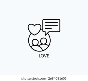 Ícone De Amor Ou Ilustração De Vetor Isolada De Logotipo