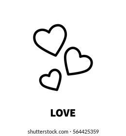 Love icon or logo in modern line style. High quality black outline pictogram for web site design and mobile apps. Vector illustration on a white background.