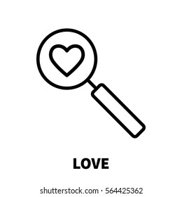 Love icon or logo in modern line style. High quality black outline pictogram for web site design and mobile apps. Vector illustration on a white background.