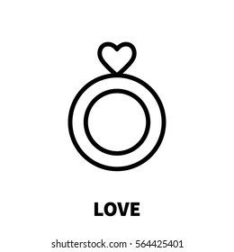 Love icon or logo in modern line style. High quality black outline pictogram for web site design and mobile apps. Vector illustration on a white background.