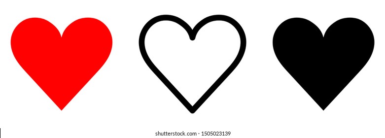 Love icon logo template design illustration. Love in different colors. Vector illustration.
