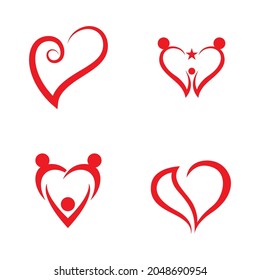  Plantilla de logotipo de icono de amor Ilustración de vectores 