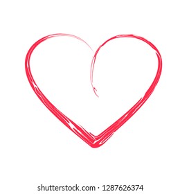 love icon and logo vector with vintage hand drawing