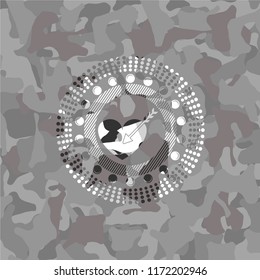 love icon on grey camouflage pattern