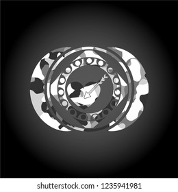 love icon on grey camouflage texture