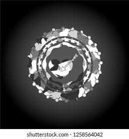 love icon on grey camouflage pattern