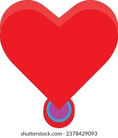 Un icono de amor en un círculo redondo