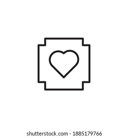 Love Icon Outline. Favorite Symbol Icon. Editable stroke flat icons. Simple thin line art logo. Web app button. Vector illustration.