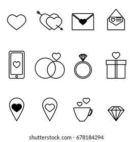 love icon outline set