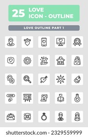 Love icon outline style design