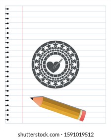love icon penciled. Vector Illustration. Detailed.