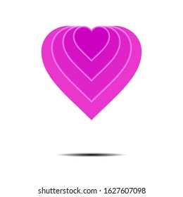Love icon with pink color. 