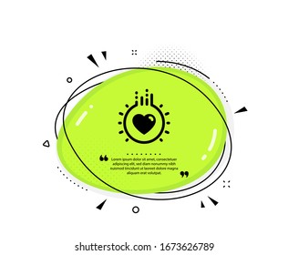 Love icon. Quote speech bubble. Heart sign. Dating profile symbol. Quotation marks. Classic love icon. Vector