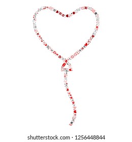 love icon in the red balloon shape , vector file for EPS10