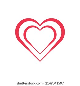 love icon. red heart isolated on white