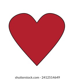 love icon red isolated on white background